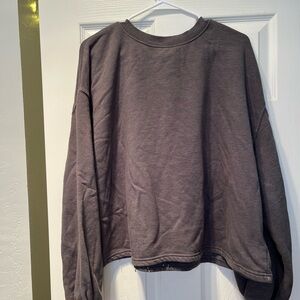 Universal Thread Gray Puff Sleeve Crewneck Sweater Relaxed Fit